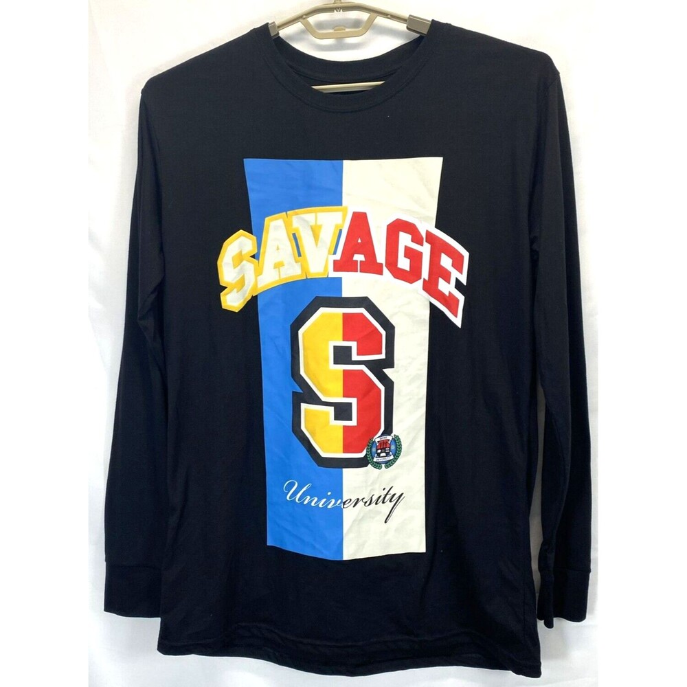RGSTR Men's Medium Long Sleeve Graphic Savage University Streetwear T-Shirt